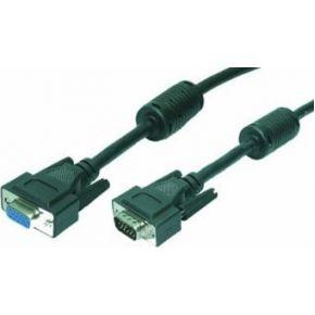 LogiLink Kabel VGA verlenging 1x stekker 1x bus, zwart, 5m