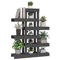 Plantenstandaard 85x25x109,5 cm massief grenenhout grijs - thumbnail