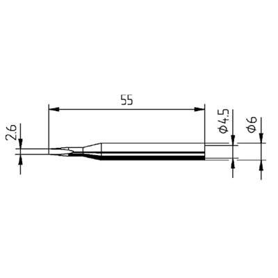 Ersa 0162KD Soldeerpunt Beitelvorm, recht Grootte soldeerpunt 2.60 mm Inhoud: 1 stuk(s)