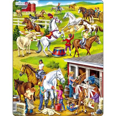 Selecta Larsen legpuzzel dieren - paardenmanege, 50st. Selecta Larsen legpuzzel dieren - paardenmanege, 50st.