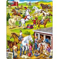 Selecta Larsen legpuzzel dieren - paardenmanege, 50st. - thumbnail