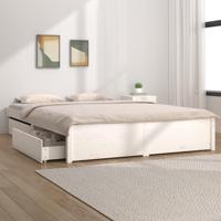 Bedframe met lades wit 160x200 cm - thumbnail