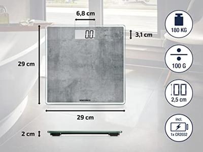 Soehnle 63882 digitaal style sense compact 300 personenweegschaal betonlook - thumbnail