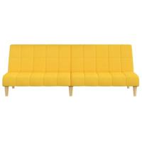 Slaapbank 2-zits stof geel - thumbnail