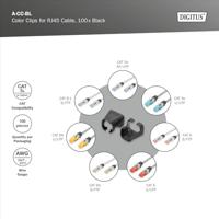 Digitus A-CC-BL A-CC-BL Gekleurde clips voor patchkabel Zwart - thumbnail