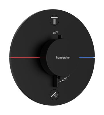Hansgrohe ShowerSelect Comfort S thermostaat inbouw voor 2 functies met geïntergreerde zekerheidscombinatie volgens EN1717, mat zwart Hansgrohe ShowerSelect Comfort S thermostaat inbouw voor 2 functies met geïntergreerde zekerheidscombinatie volgens EN1717, mat zwart