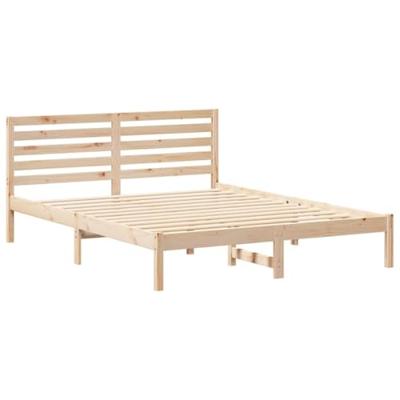 Bedframe met hoofdeinde Bruin 140 x 200 cm Massief grenenhout