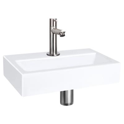 Fonteinset Differnz Flat Keramiek 38x24x7 cm Wit Met Rechte Kraan Mat Chroom Differnz Fonteinset Differnz Flat Keramiek 38x24x7 cm Wit Met Rechte Kraan Mat Chroom Differnz