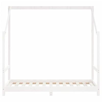 Kinderbedframe 80x160 cm massief grenenhout wit