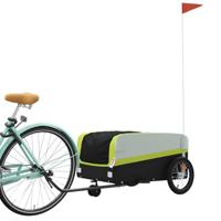 VidaXL Fietstrailer 45 kg ijzer zwart en groen - thumbnail