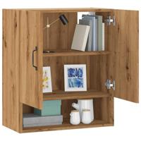Wandkast 60x31x70 cm bewerkt hout artisanaal eikenkleur - thumbnail
