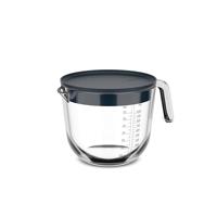 Glas maatbeker 1l met deksel navy - thumbnail