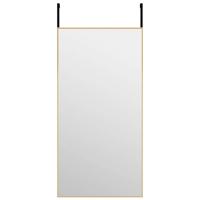 VidaXL Deurspiegel 40x80 cm glas en aluminium goudkleurig - thumbnail