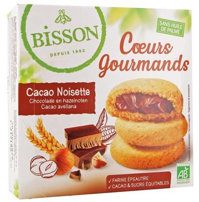 Bisson Gevulde koekjes hazelnoot choco bio 180 Gram