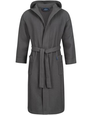 Morgenstern Morgenstern badjas Andrea wafelstof met Capuchon 120cm Antraciet M
