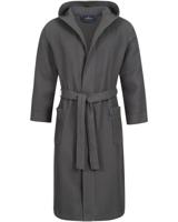 Morgenstern Morgenstern badjas Andrea wafelstof met Capuchon 120cm Antraciet M - thumbnail