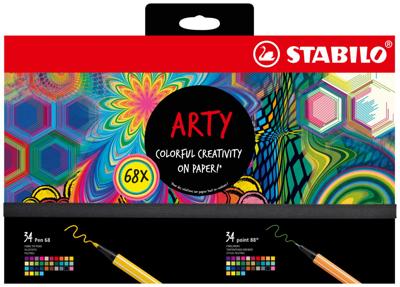 STABILO ARTY Creative Set viltstift Medium Blauw, Blush, Karmijn, Groen, Grijs, Khaki, Lila, Limoen, Oker, Oranje, Paars, Turkoois, Violet, Geel STABILO ARTY Creative Set viltstift Medium Blauw, Blush, Karmijn, Groen, Grijs, Khaki, Lila, Limoen, Oker, Oranje, Paars, Turkoois, Violet, Geel