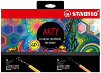 STABILO ARTY Creative Set viltstift Medium Blauw, Blush, Karmijn, Groen, Grijs, Khaki, Lila, Limoen, Oker, Oranje, Paars, Turkoois, Violet, Geel - thumbnail