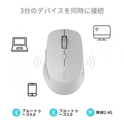 Rapoo M300 Silent Multi-mode Draadloze Muis Muis Grijs - thumbnail