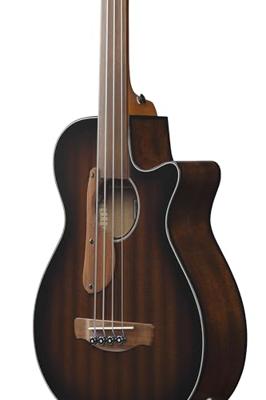 Ibanez AEGB24FE Mahogany Sunburst High Gloss fretloze elektrisch-akoestische basgitaar