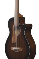 Ibanez AEGB24FE Mahogany Sunburst High Gloss fretloze elektrisch-akoestische basgitaar - thumbnail