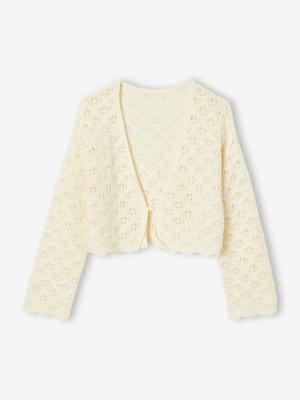 Gehaakt meisjesvest ecru Gehaakt meisjesvest ecru