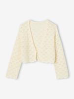 Gehaakt meisjesvest ecru - thumbnail