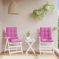VidaXL Stoelkussens 2 st lage rug oxford stof roze - thumbnail