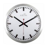 NeXtime NE-3999STRC Wandklok Dia. 35 Cm, Aluminium, Wit, &apos;Station&apos; Radio Controlled (DCF) - thumbnail