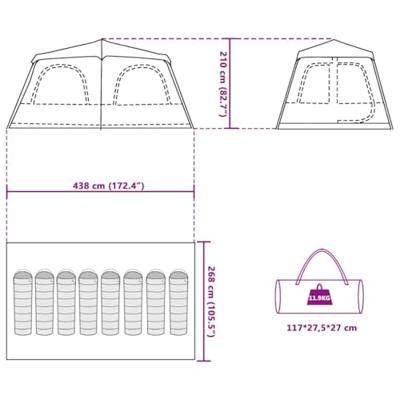 VidaXL Koepeltent 8-persoons snelontgrendeling blauw