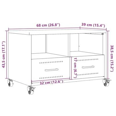 Tv-meubel 68x39x43,5 cm koudgewalst staal wit Tv-meubel 68x39x43,5 cm koudgewalst staal wit