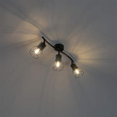 QAZQA Moderne plafondspot zwart 63 cm 3-lichts verstelbaar - Botu