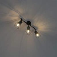 QAZQA Moderne plafondspot zwart 63 cm 3-lichts verstelbaar - Botu - thumbnail