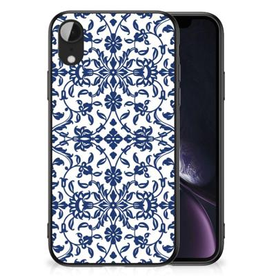 Apple iPhone XR Bloemen Hoesje Flower Blue