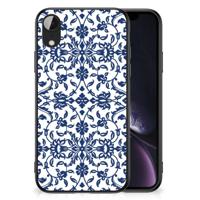 Apple iPhone XR Bloemen Hoesje Flower Blue - thumbnail