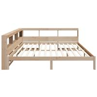 Bed met boekenkast zonder matras massief grenenhout 200x200 cm - thumbnail
