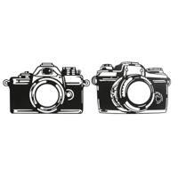 Wanddecoratie Home ESPRIT Zwart Camera Vintage 45 x 1 x 30 cm (2 Stuks) - thumbnail