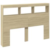 Hoofdbordkast met LED-verlichting 140x17x102 cm sonoma eiken - thumbnail