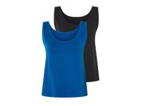 esmara 2 dames tops (Zwart/blauw, S (36/38)) - thumbnail