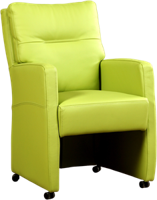 Felgroene leren landelijke eetkamerfauteuil Sharp - Toledo Leer Lime (felgroen leer) - thumbnail