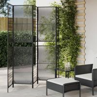 Kamerscherm 5 panelen poly rattan zwart - thumbnail