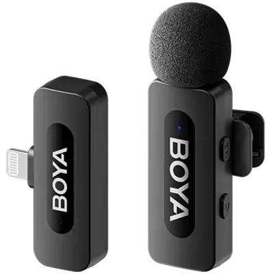 Boya BY-V1 V2.0 Draadloze Lavalier Microfoon voor Lightning - 1 x TX en 1 x RX
