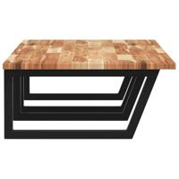 Badkamer wandschap staal en massief acaciahout - thumbnail