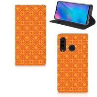 Huawei P30 Lite New Edition | Hoesje met Magneet | Batik Oranje - thumbnail