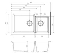 Reginox Amsterdam 25 caffe silvery spoelbak - thumbnail
