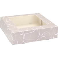 Gebaksdoos | Swirl | karton + PET | 19x19x5cm | met venster | 200 stuks - thumbnail