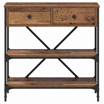 Wandtafel met lade met plank met opslag Oud hout Bewerkt hout