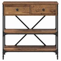 Wandtafel met lade met plank met opslag Oud hout Bewerkt hout - thumbnail