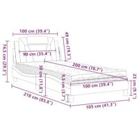 Bed met matras kunstleer zwart 100x200 cm - thumbnail