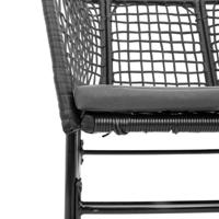 Tuinstoelen 2 st met kussens poly rattan zwart - thumbnail
